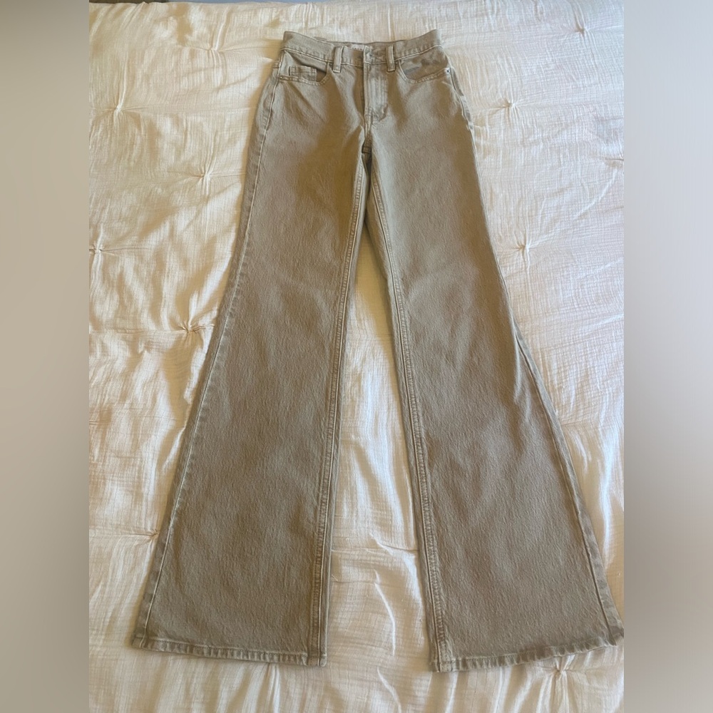 High rise boot cut mom jeans